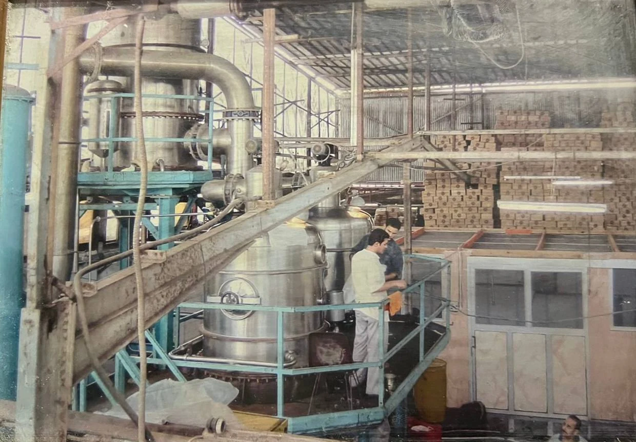 The evaporator hall at the BEST factory, stainless vessels and pipework